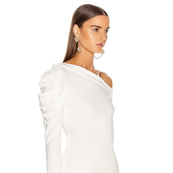 Cushnie et Ochs Navy One-Shoulder Gathered Sleeved Top NWT - Picture 5 of 15